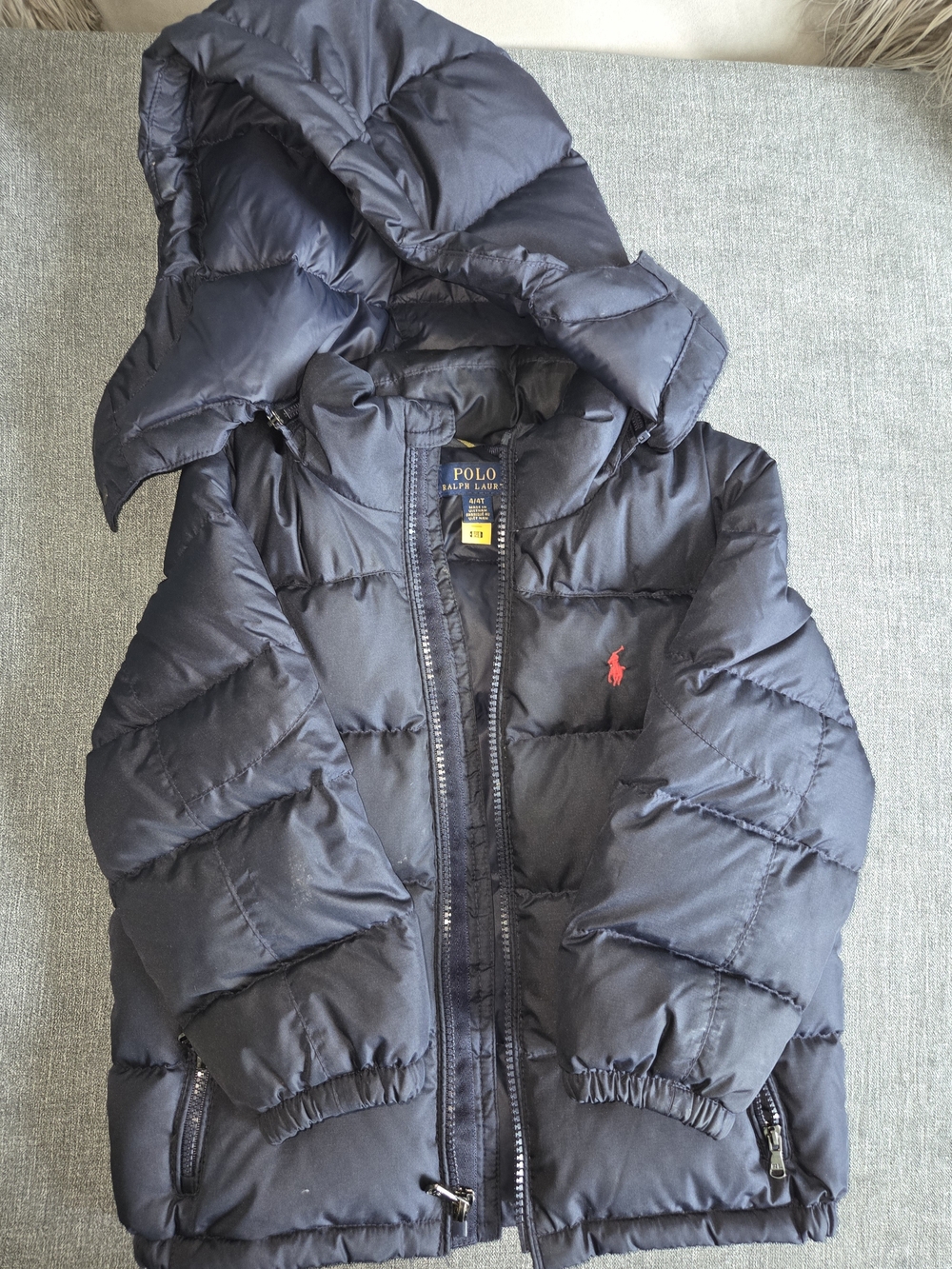 Polo by Ralph Lauren Navy Puffer Jacket with Red Pony Logo
